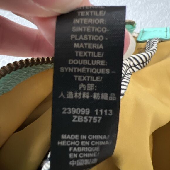 Fossil Key Per Crossbody Purse Novelty Trumpet Print Nylon Top Zip Pockets Music - Picture 12 of 13